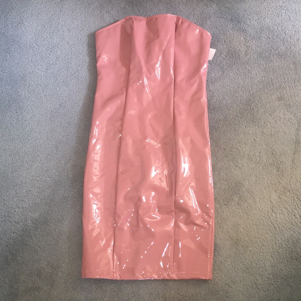 Pink latex dress